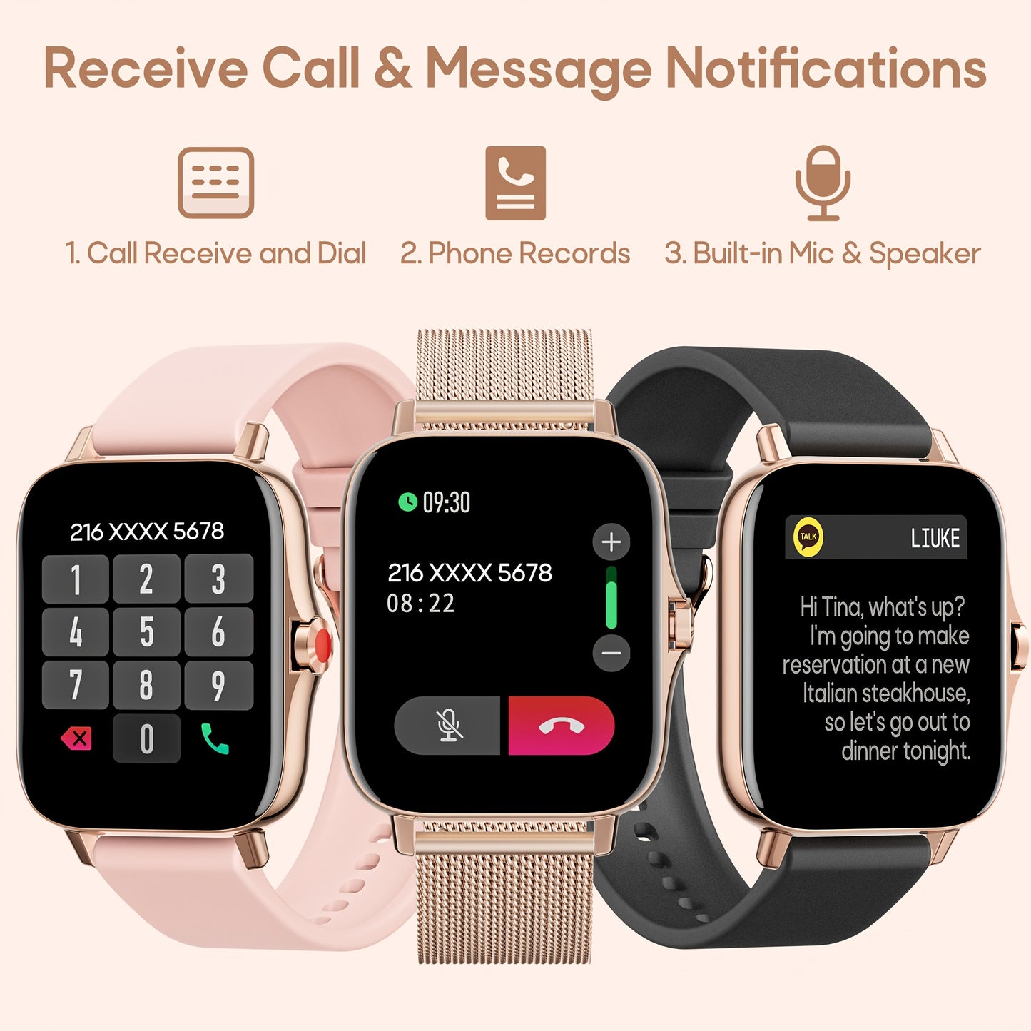Smart Watch for Fitness Tracking and Call Notifications