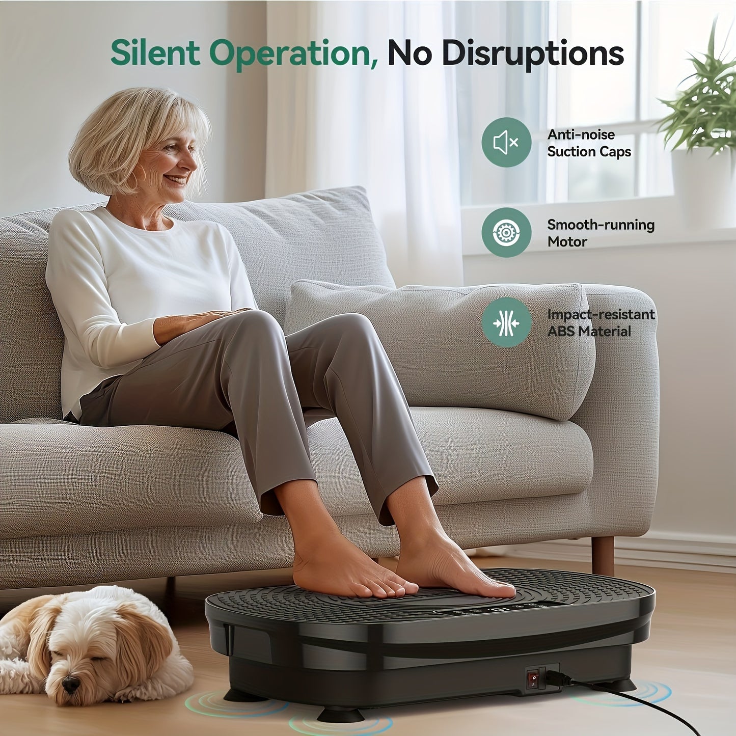 Vibration Plate Exercise Machine, Multiple Modes, Whole Body Vibration Plate Exercise Machine for Lymphatic Drainage, Power Plate Vibration Platform/light White for Toning & Wellness, Full Body Shaker Workout for Labubu, Chri