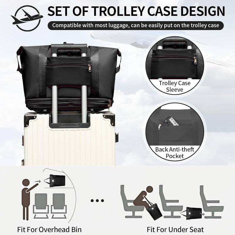Foldable Travel Storage Bag With Wheels For Air Travel