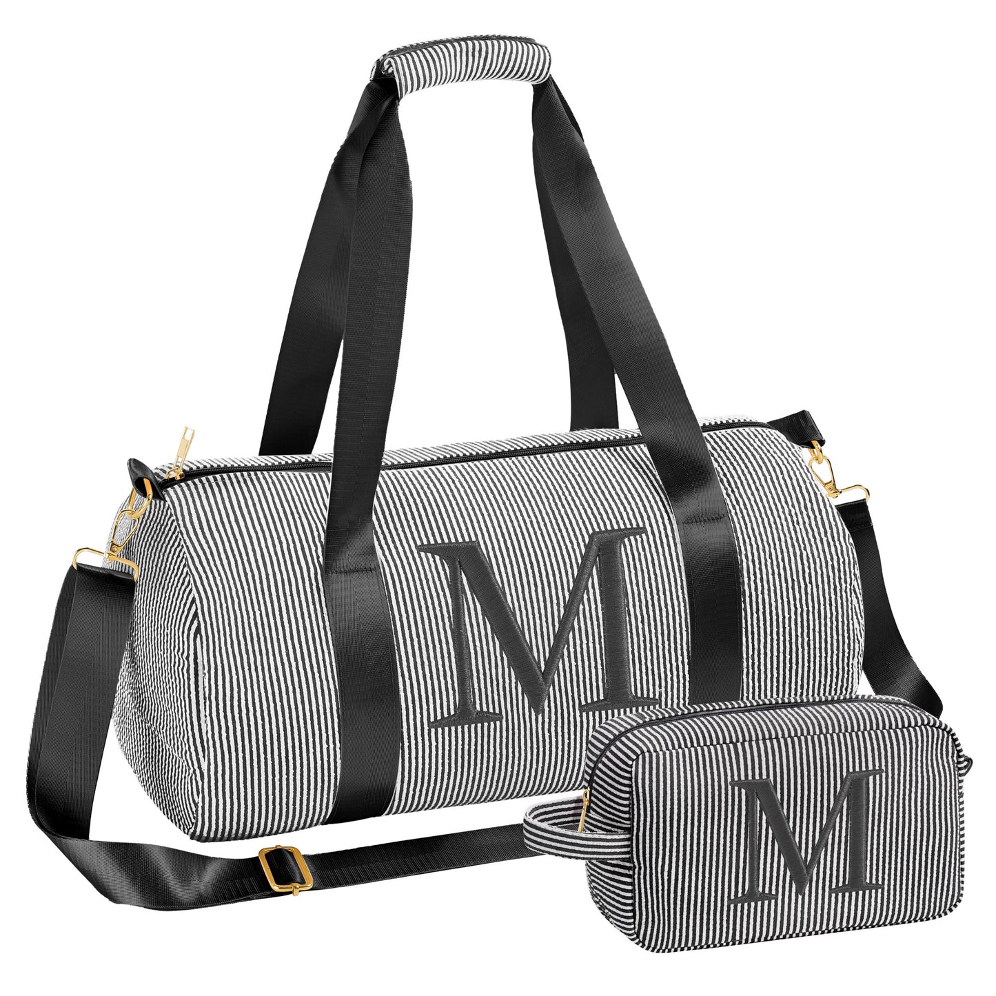 Embroidered Alphabet Travel Bag Set Elegant Organization