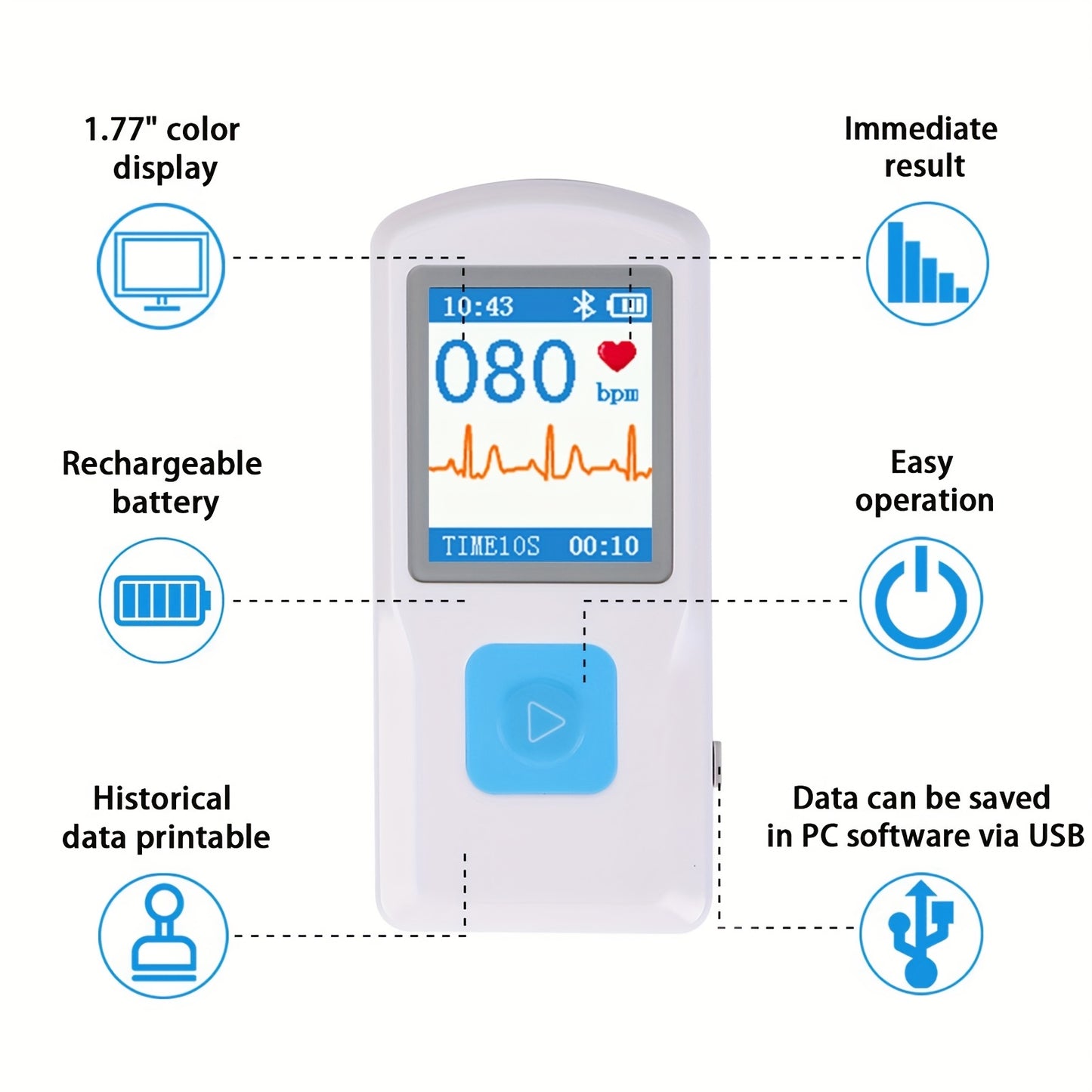 Portable ECG Monitor for Heart Rate Tracking Anytime Anywhere