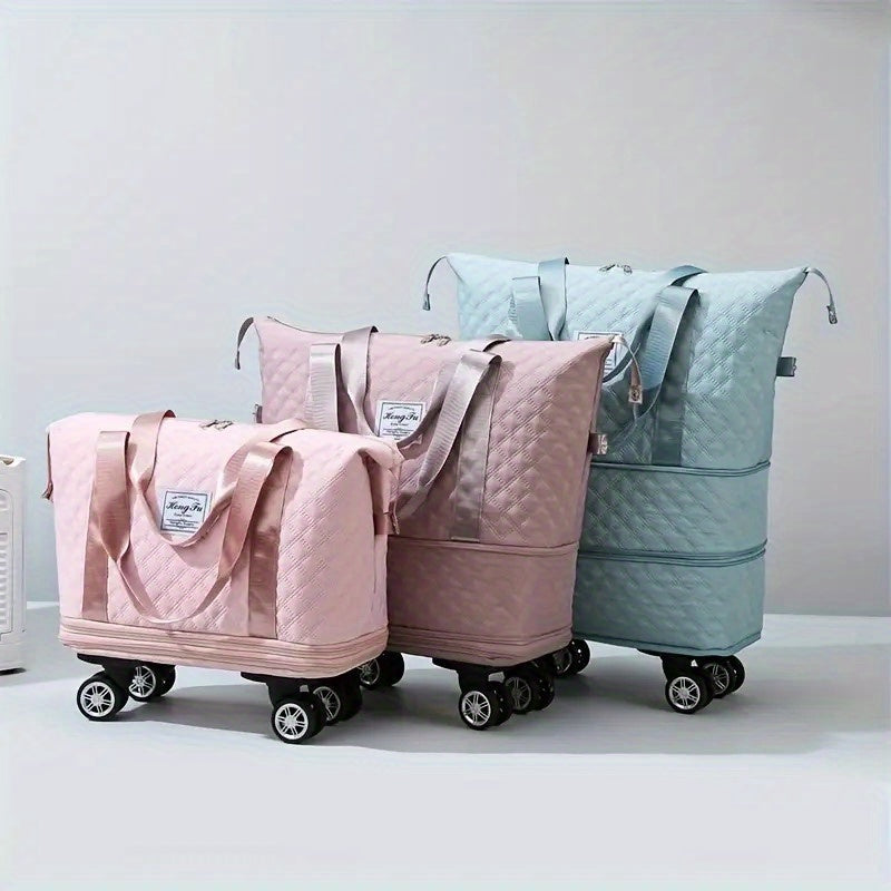 Duffel Bag With 360 Degree Spinner Wheels And Compartments