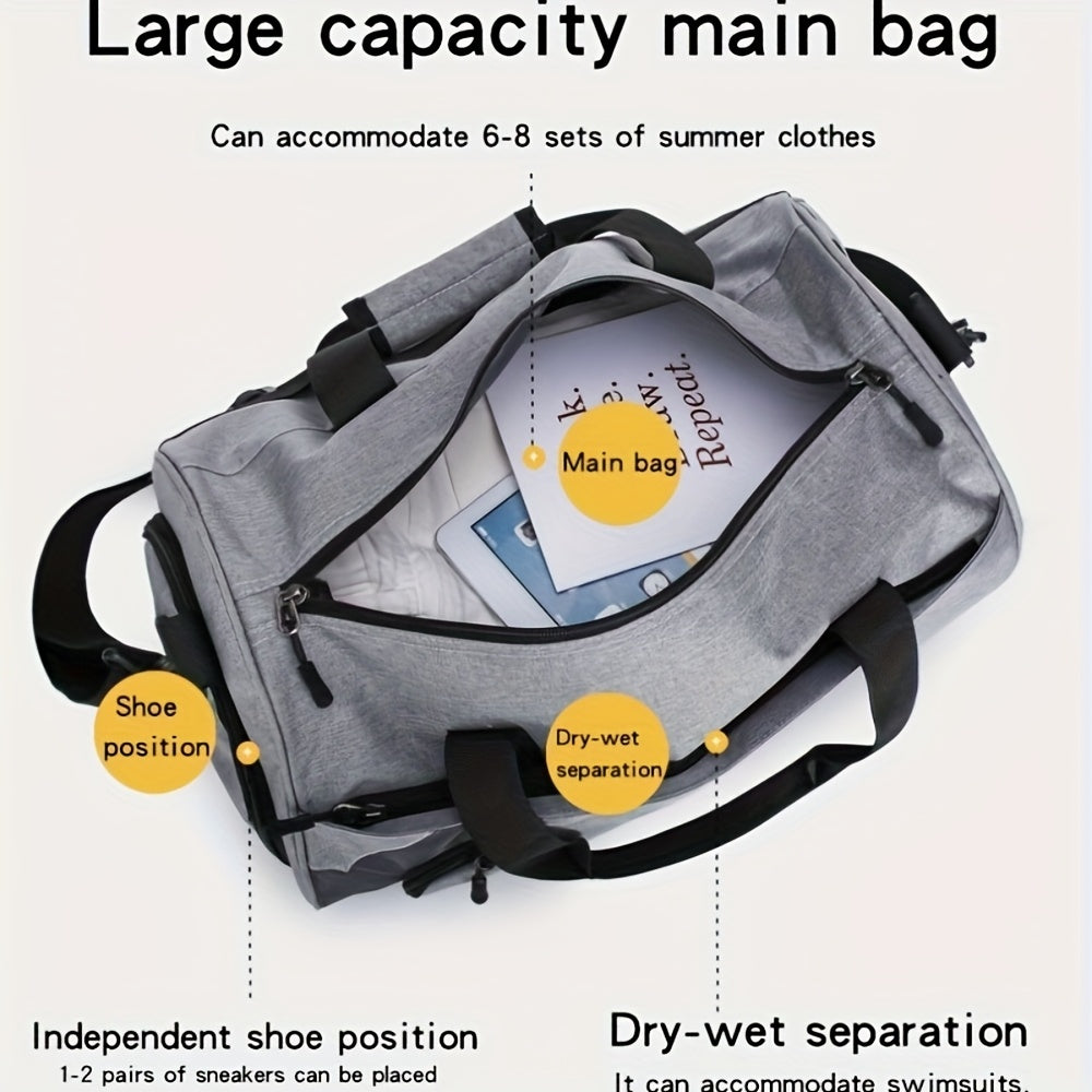 Retro Style Durable Travel Duffel Bag With Compartments