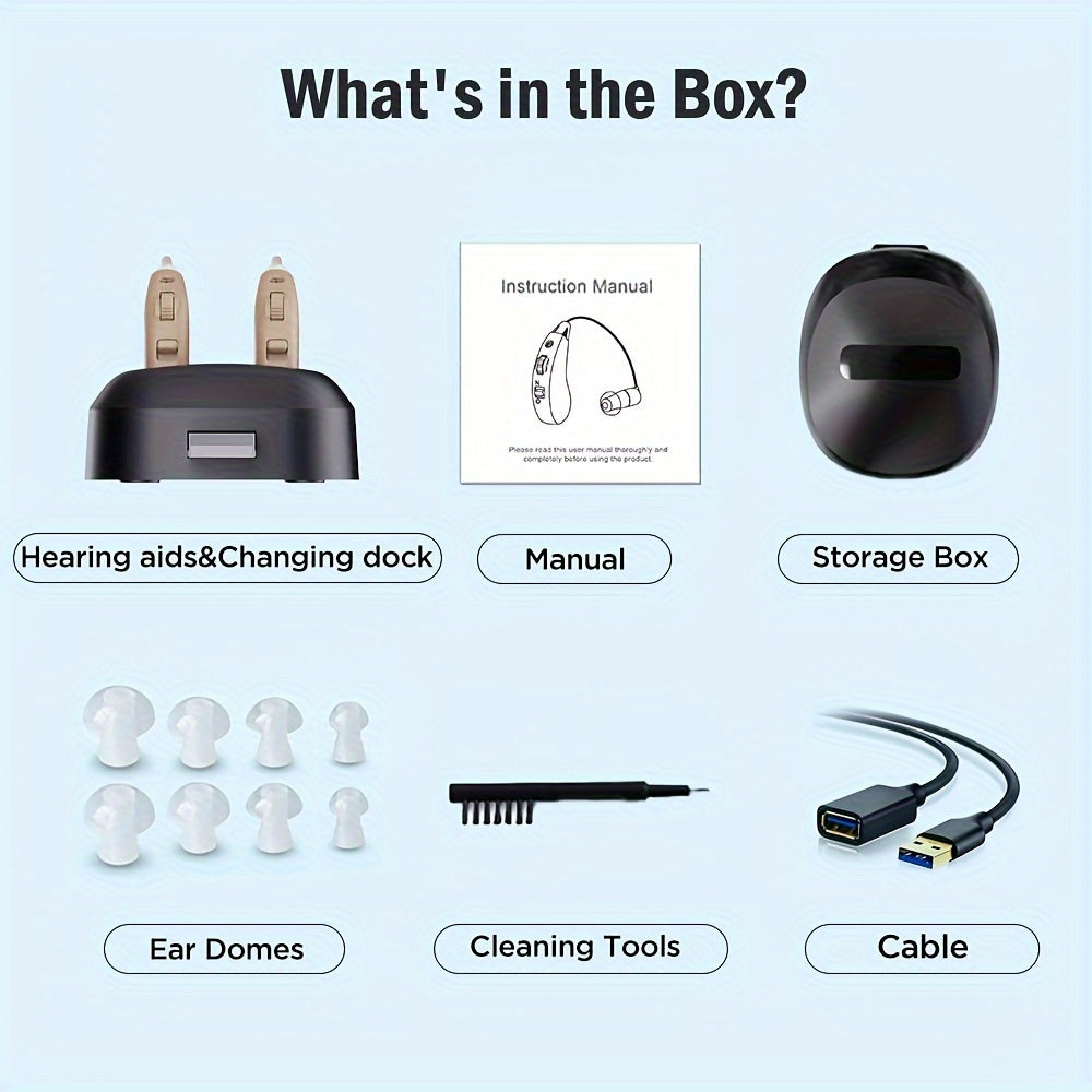 True Hearing Aids for Seniors with Charging Dock