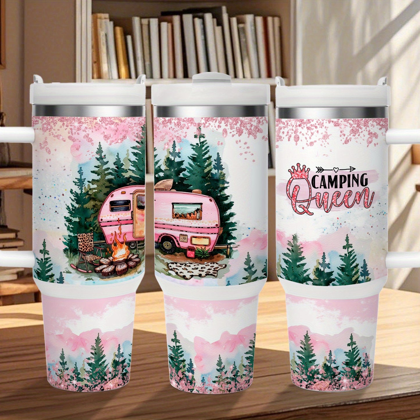 MIKENDA 1pc 40oz Insulated Stainless Steel Double Wall Tumbler, Camping Queen - Durable And Keeps Cold for 24 Hours Or Hot for 12 Hours - Perfect for Hot And Cold Drinks, Home Kitchen Use - Gift for Active Lifestyles. Hallowe