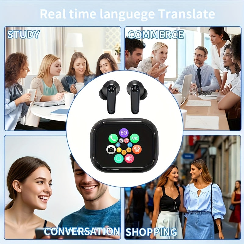 AI Translator Earbuds Touch Screen 144 Languages for Global Conversation