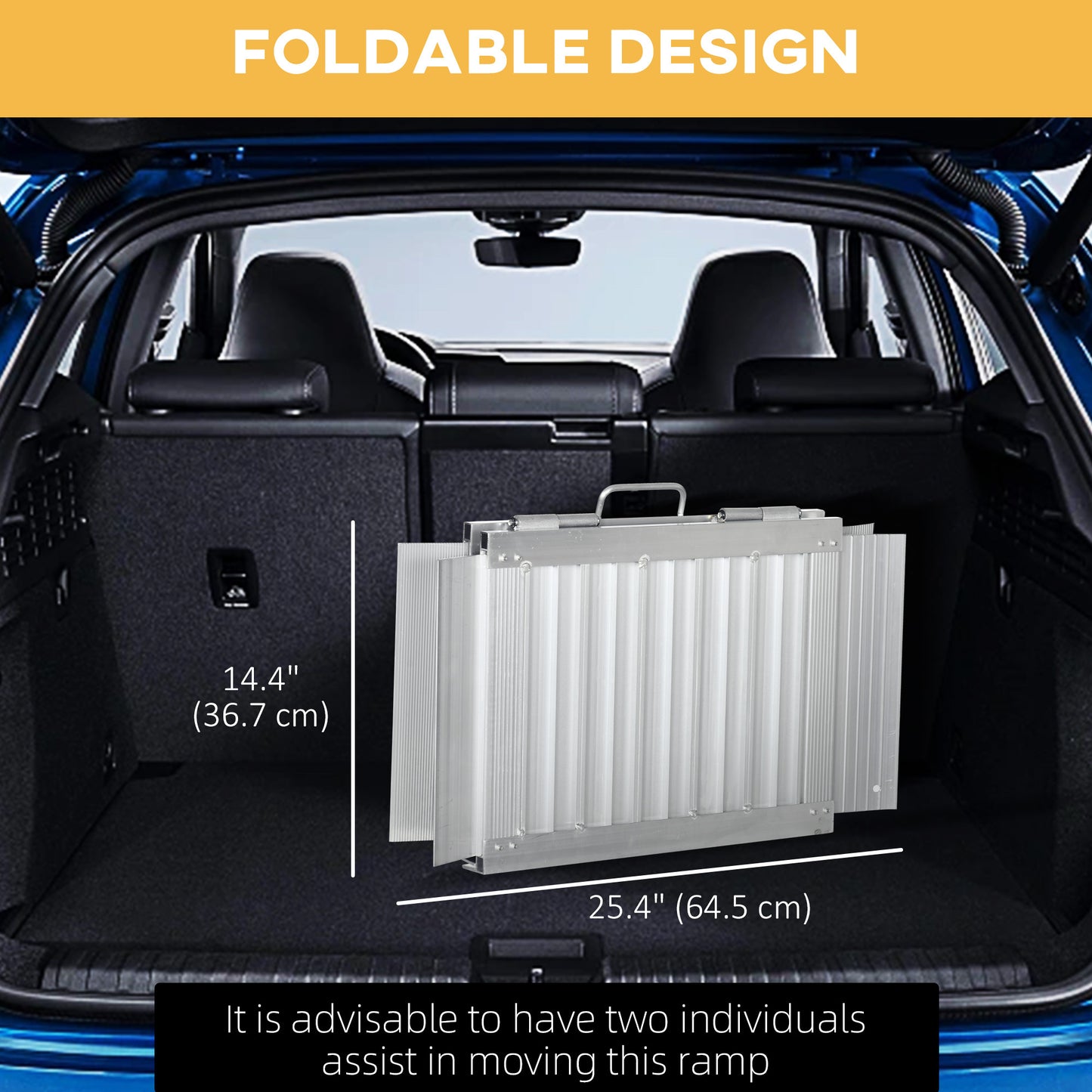 Folding Aluminum Wheelchair Ramp with Non-Slip Surface