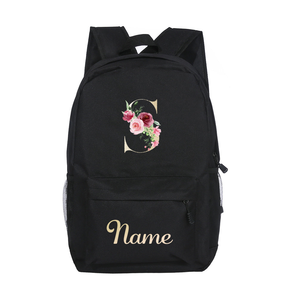Alphabet Name Backpack Customizable Name Laptop Bag