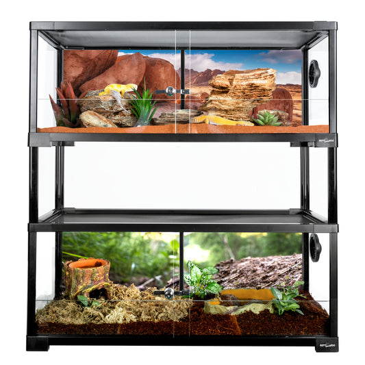 Repti Zoo Double Stacked Reptile Tank For Bearded Dragons And Lizards
