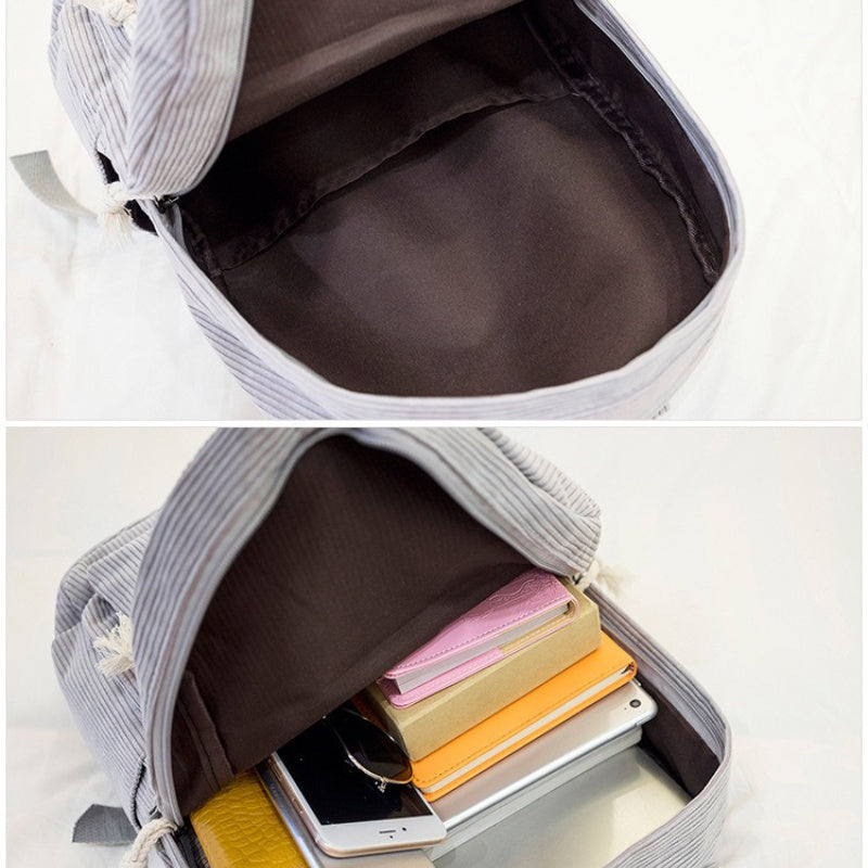 Personalized Embroidered Corduroy Backpack Custom Name