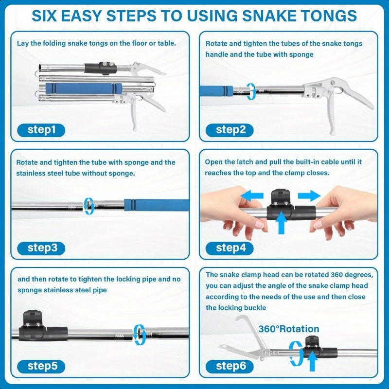 Heavy Duty Snake Grabber Tool for Safe Reptile Handling