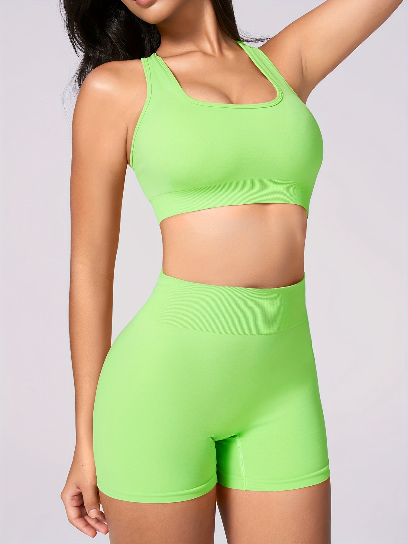 Womens Strappy Sports Bra And High Waisted Leggings Set