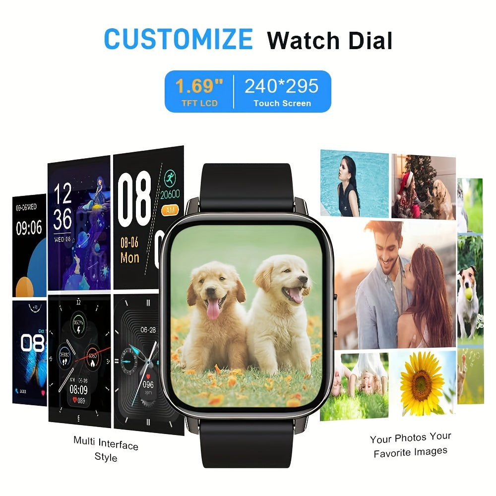 Smartwatch Fitness Tracker With Touch Screen and Sleep Monitor