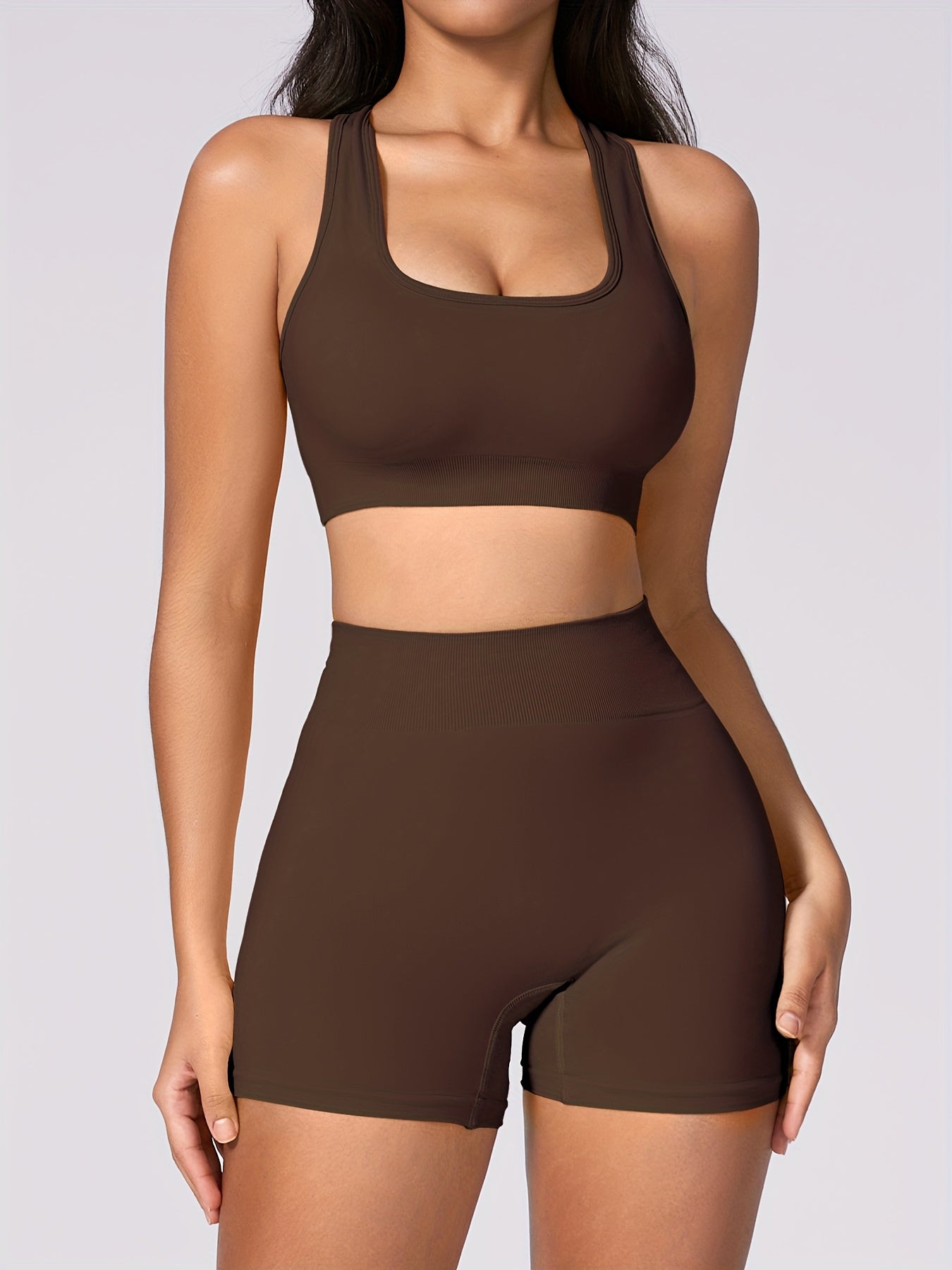 Womens Strappy Sports Bra And High Waisted Leggings Set