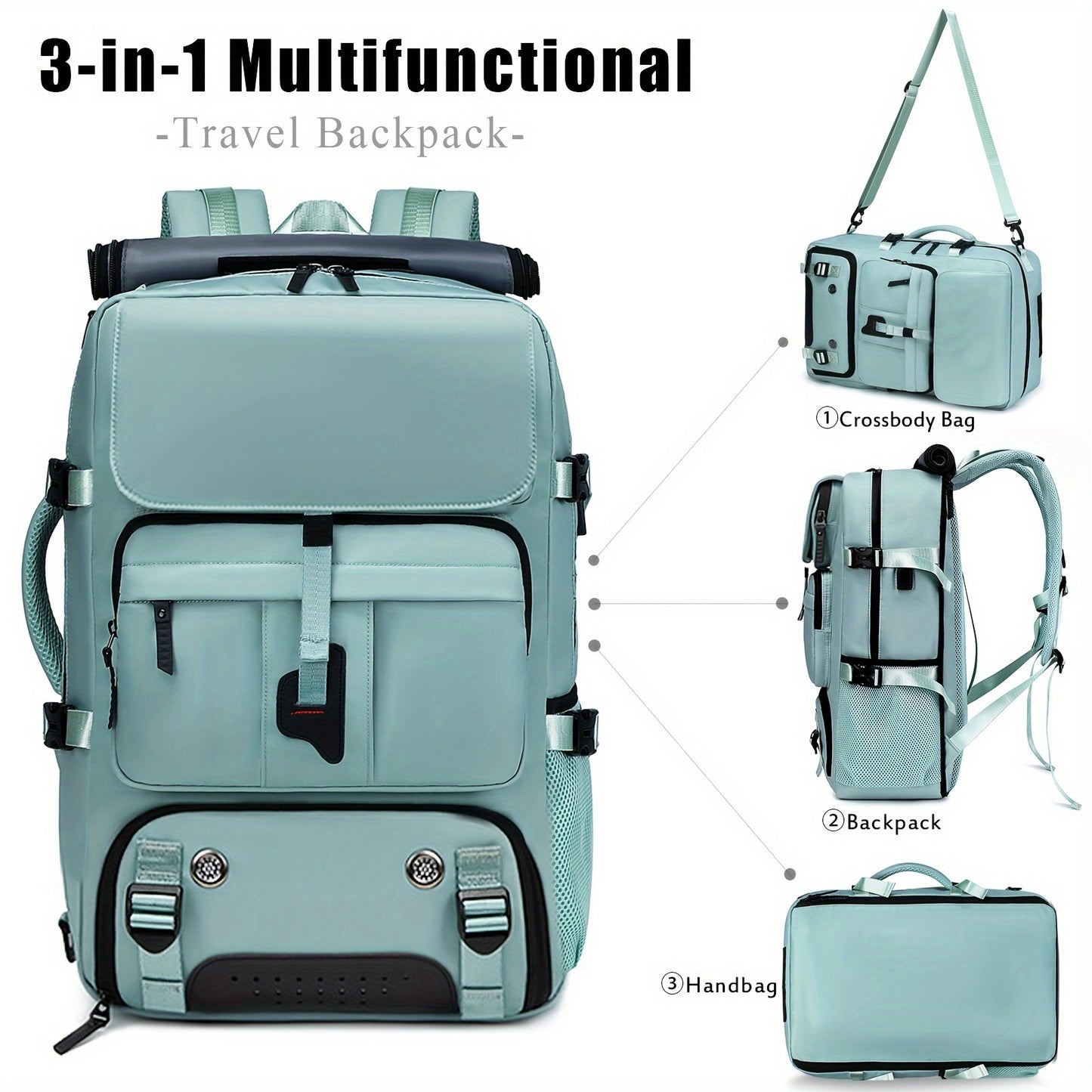 Versatile Laptop Backpack With Shoe Compartment For Travel