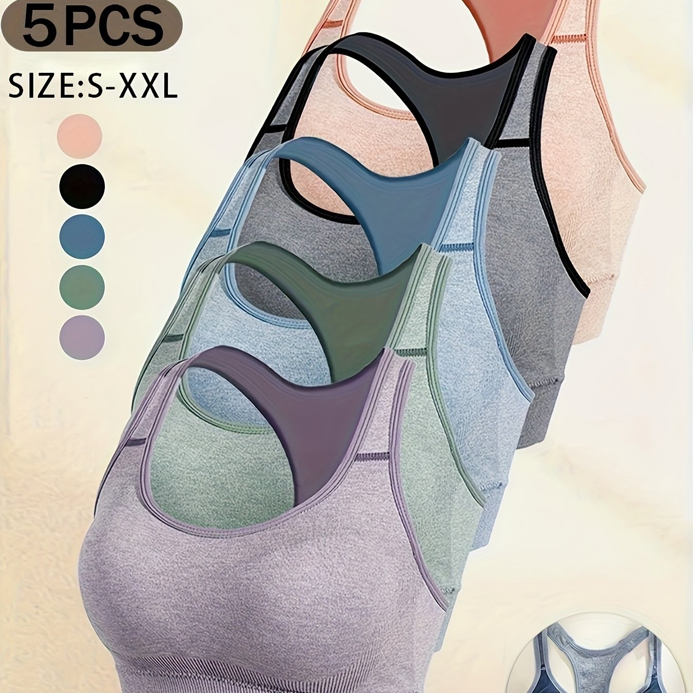 Seamless Women's Sports Bra Set for Yoga and Fitness