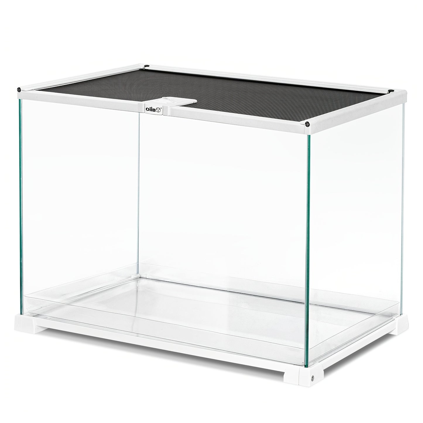 White Glass Reptile Terrarium with Sliding Screen Top
