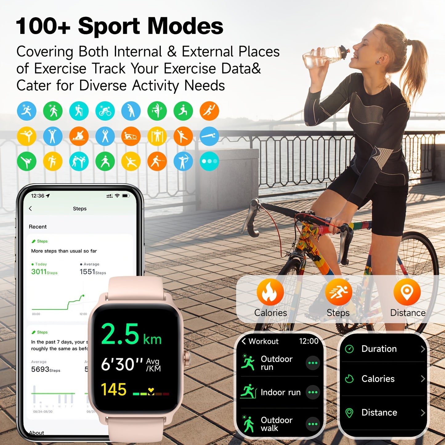 FAWEIO Smart Watch for Women with Fitness Tracker and Alexa