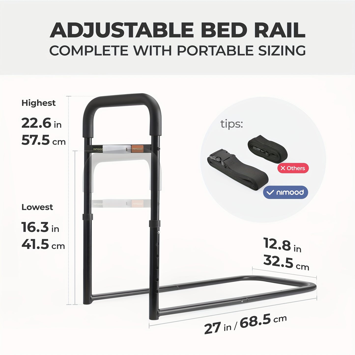 Nimood C1 Pro Bed Rails for Elderly Adult Safety