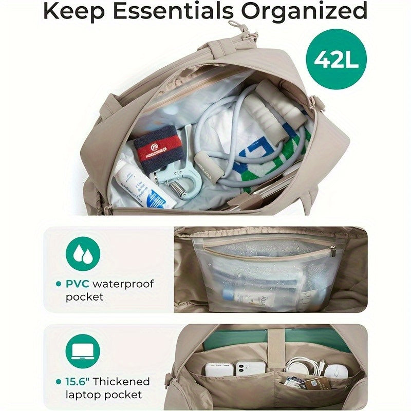 Unisex Sports Bag With Shoe Compartment And Wet Dry Pocket