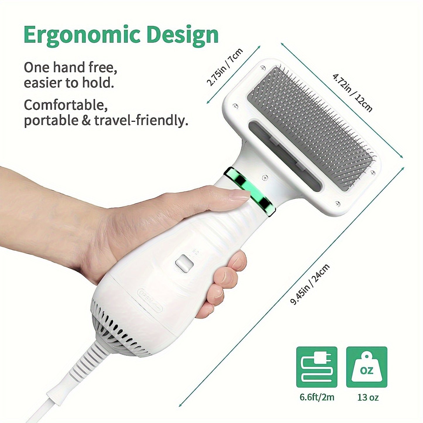 Livekey 2-in-1 Pet Grooming Dryer and Slicker Brush