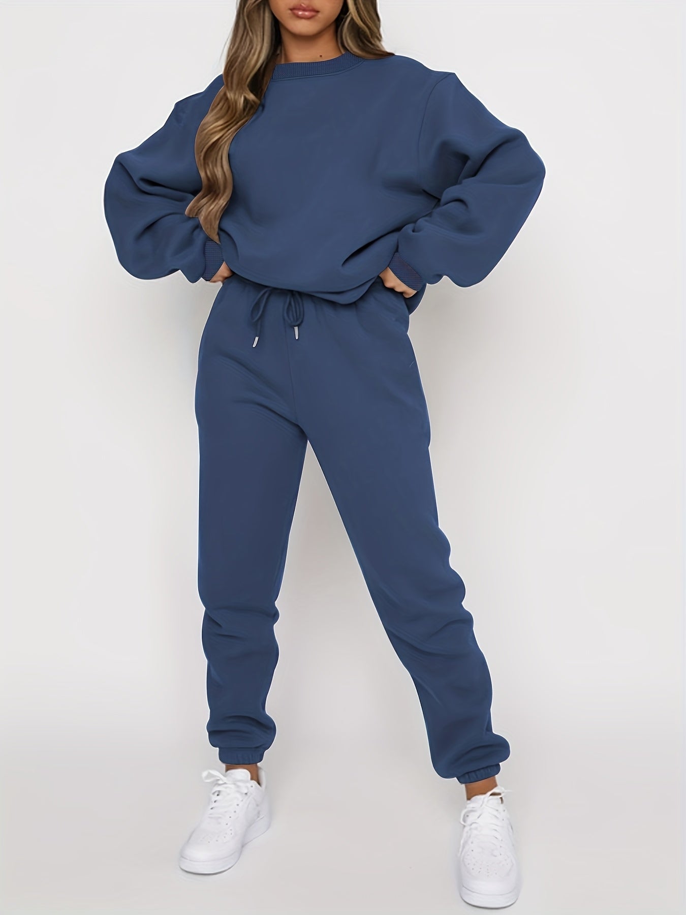 Womens Autumn Winter Two Piece Sweatshirt Pants Set