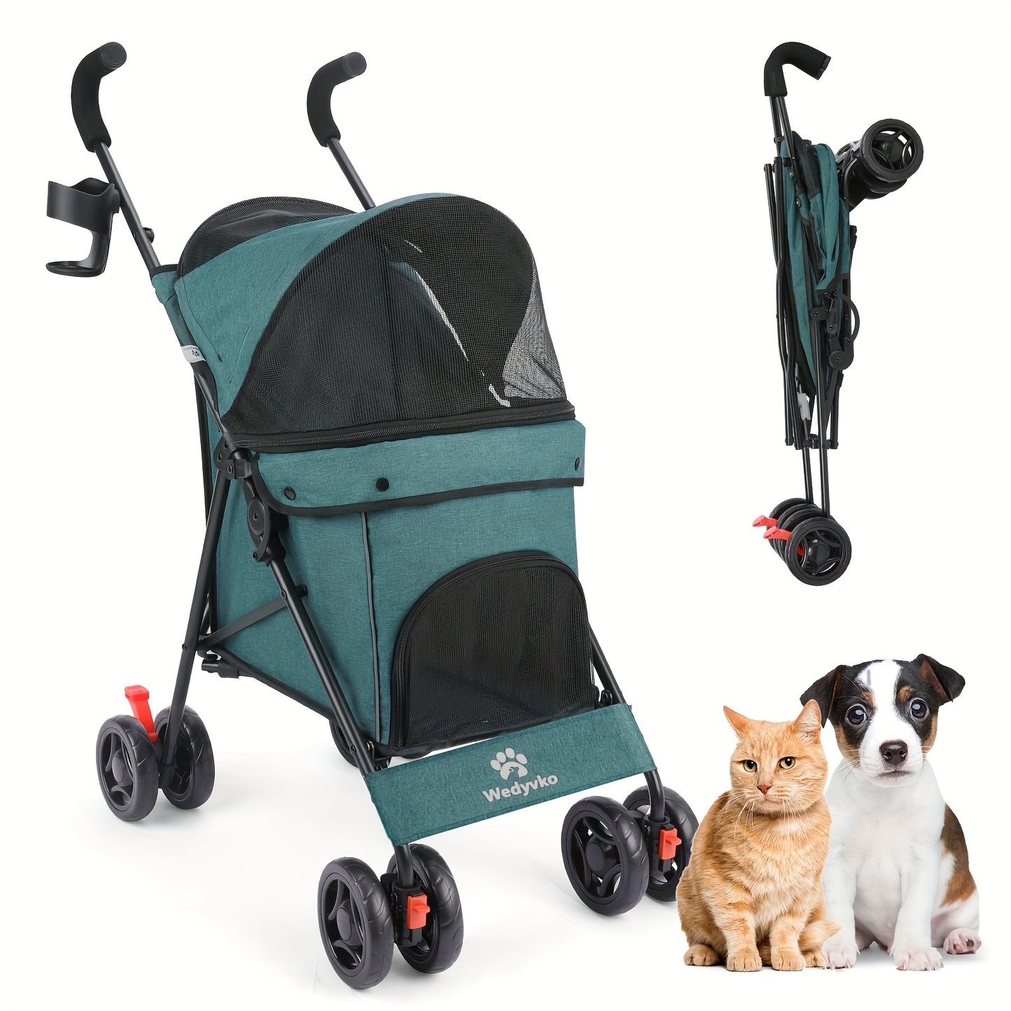 Pet Stroller Folding Cart for Dogs and Cats on the Go