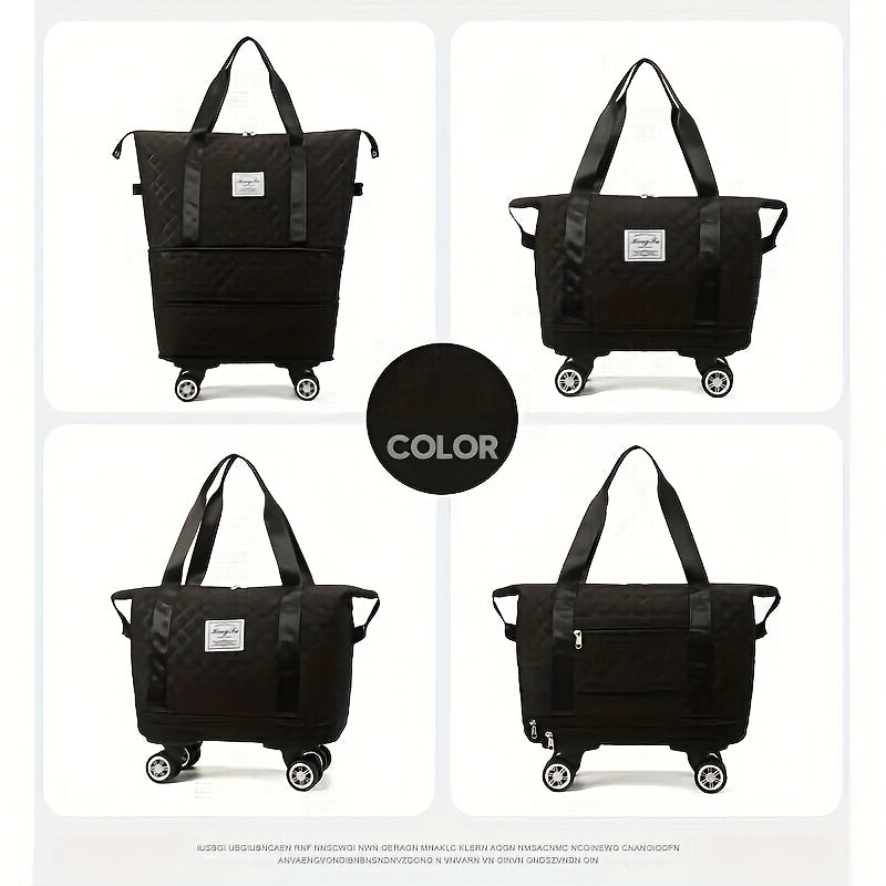 Duffel Bag With 360 Degree Spinner Wheels And Compartments