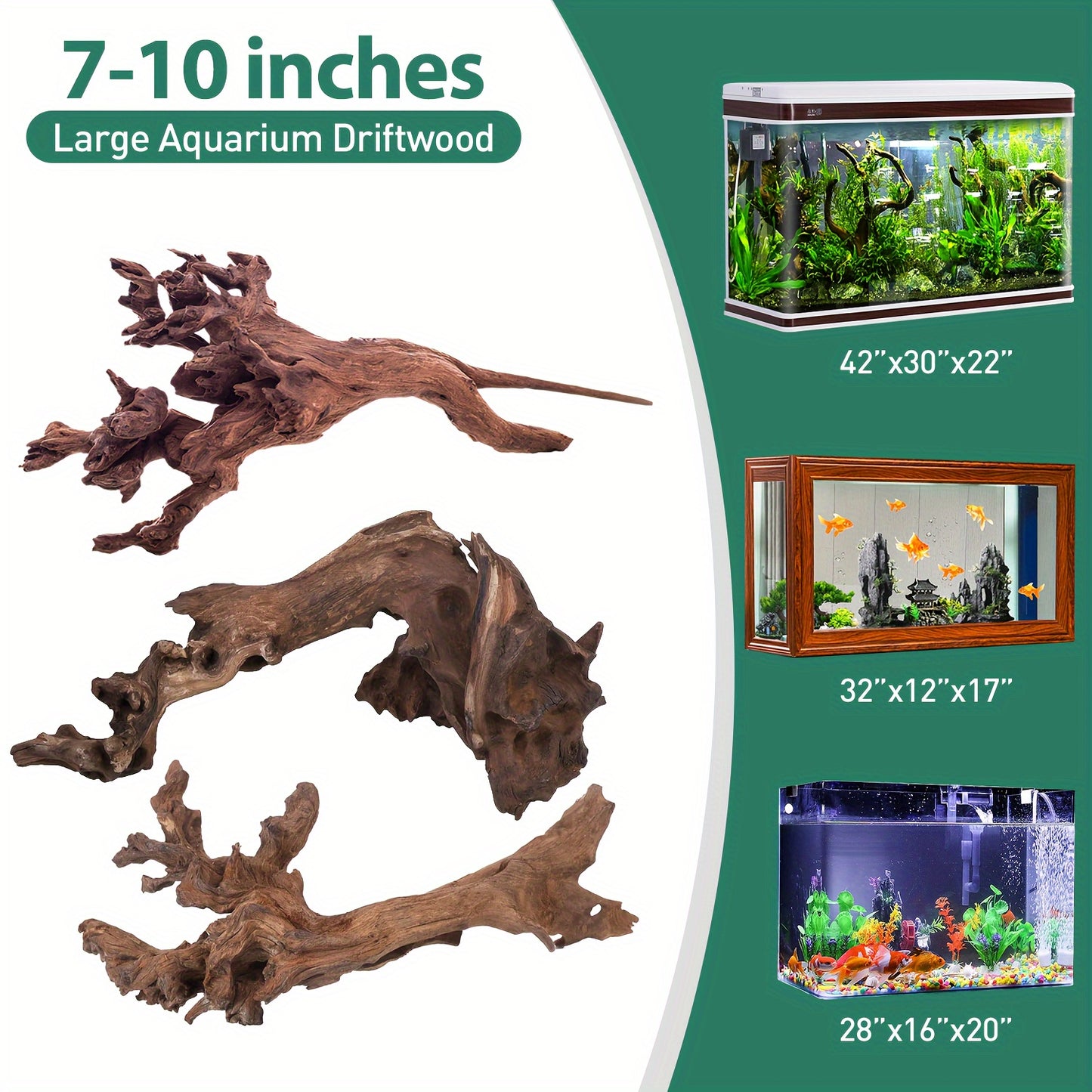Natural Driftwood Sinking Wood for Aquarium and Reptile Decor