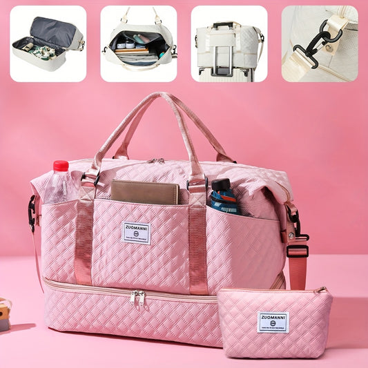 Womens Travel Gym Bag With Independent Shoe Compartment