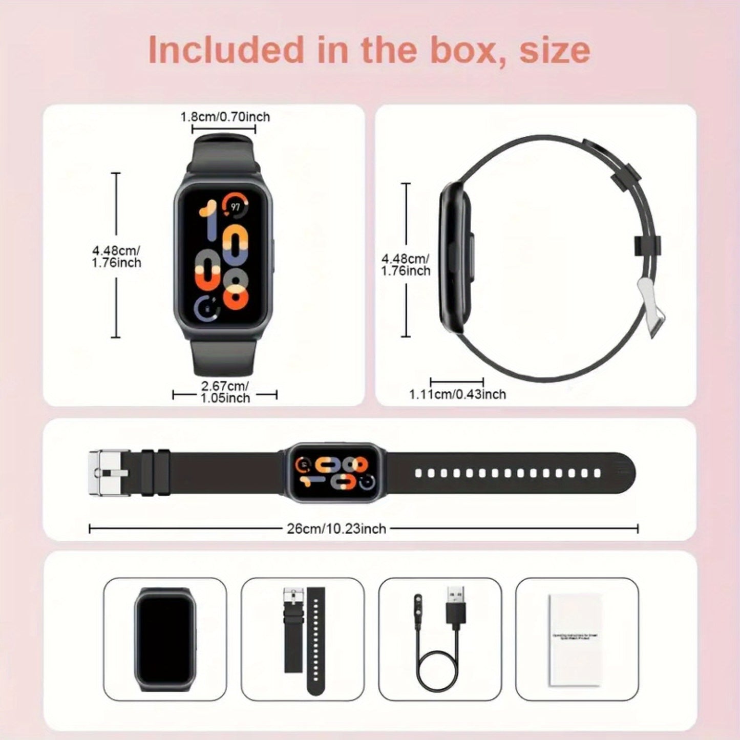 Stylish Women Smart Bracelet With Lift to Wake Screen