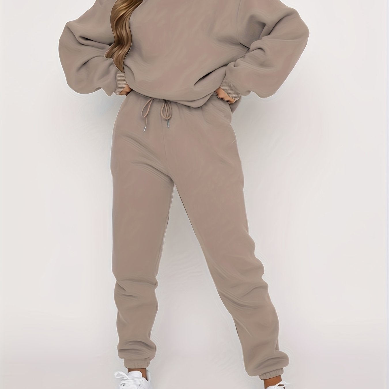 Womens Autumn Winter Two Piece Sweatshirt Pants Set