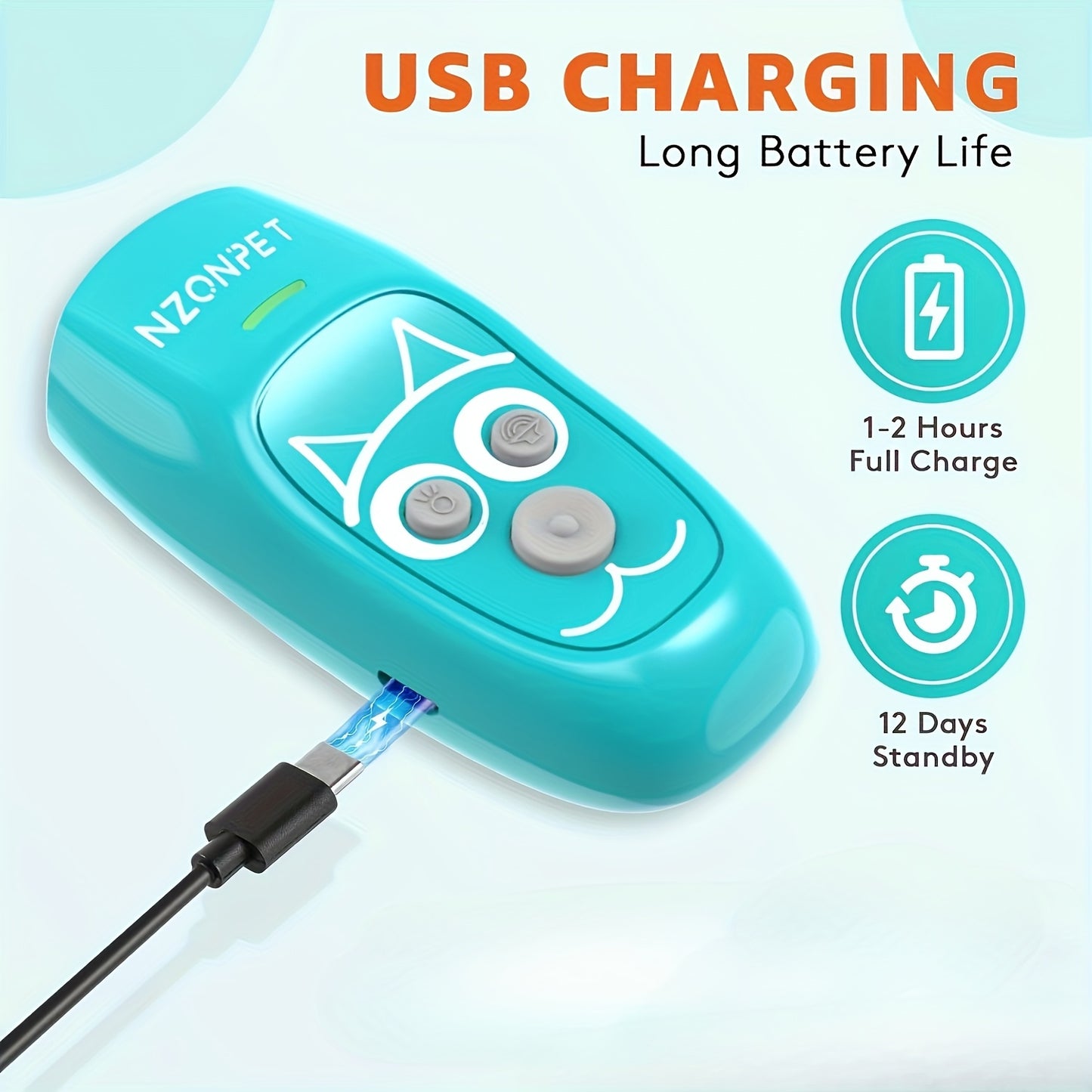 Ultrasonic Dog Trainer Anti Barking Device With Rechargeable Battery