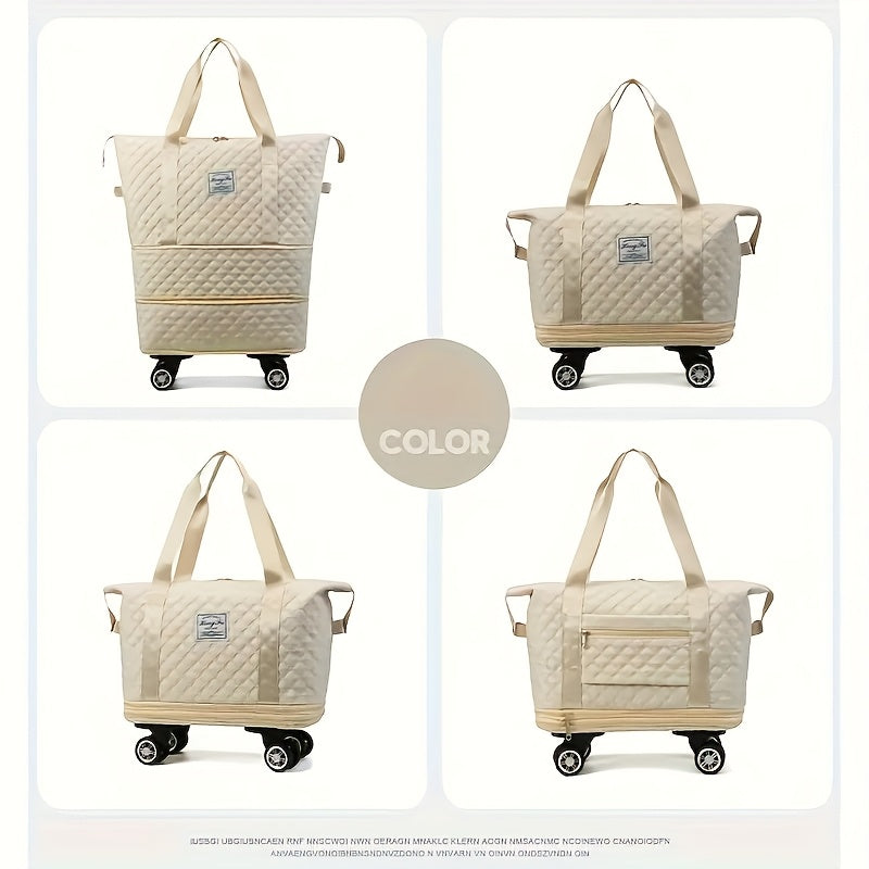 Duffel Bag With 360 Degree Spinner Wheels And Compartments