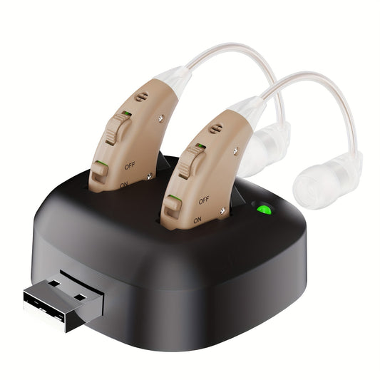 True Hearing Aids for Seniors with Charging Dock