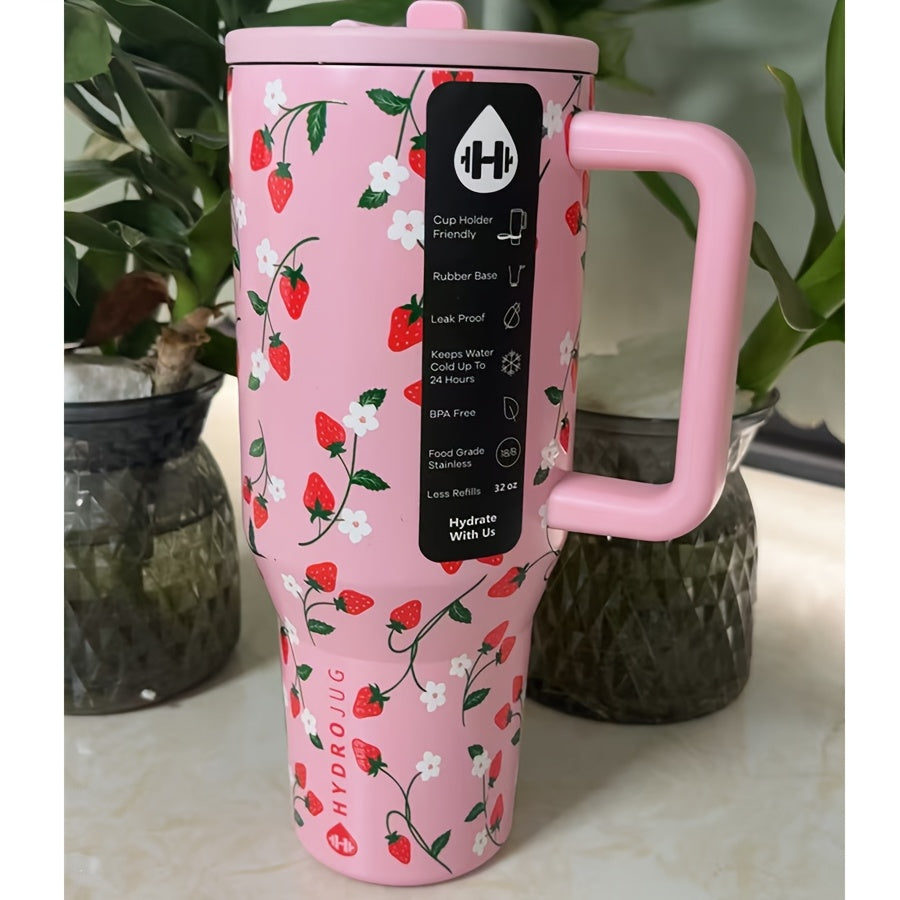 HydroJug Insulated Water Bottle With Flip Straw And Handle