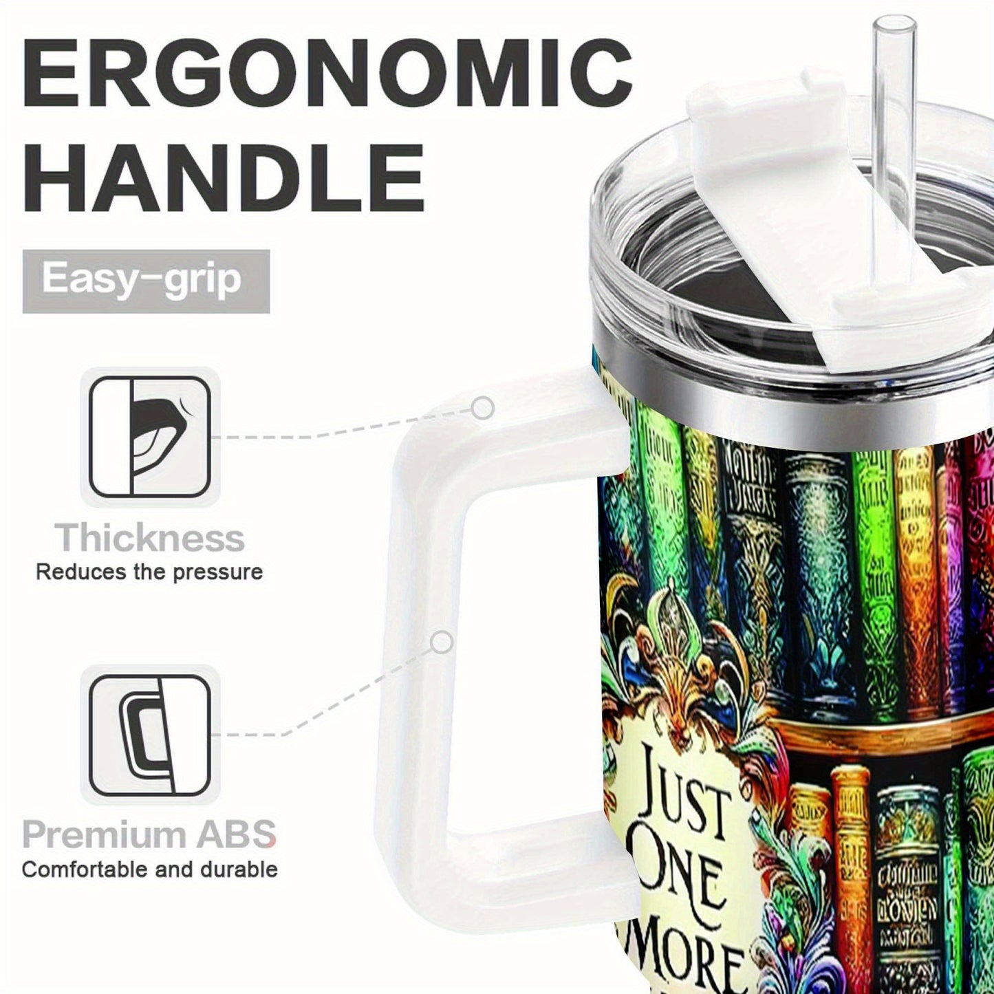 1pc 40oz stainless cup with handle, Best rated travel mugs, Easy one- handed operation for busy lifestyles, A stylish present for weddings or anniversaries