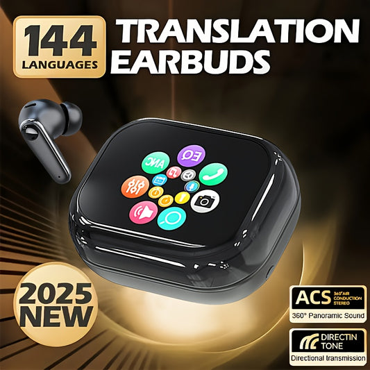AI Translator Earbuds Touch Screen 144 Languages for Global Conversation