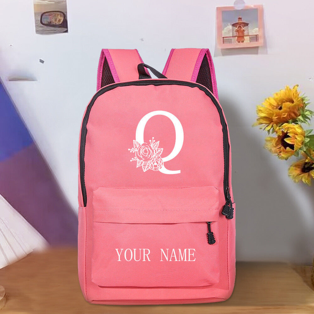 Personalized Name Backpack Lightweight Oxford with Zipper