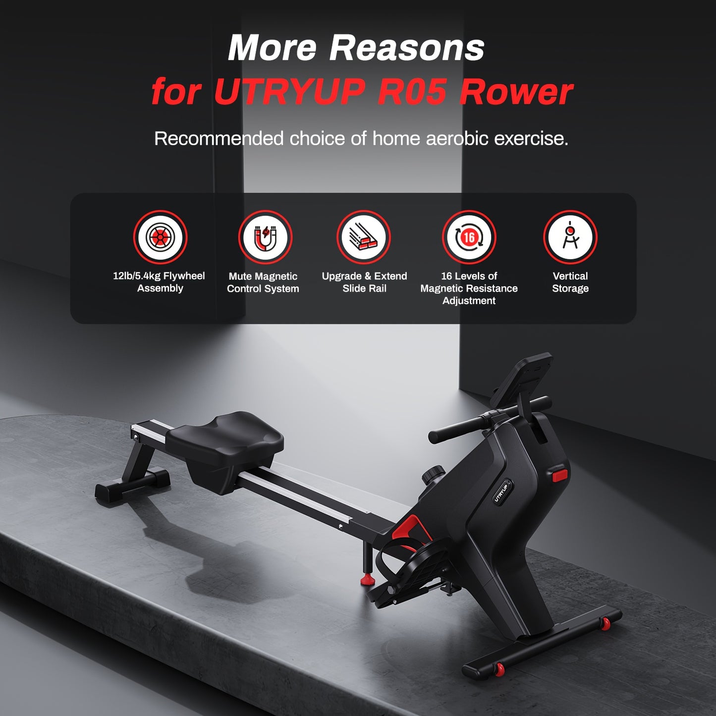 UTRYUP Compact Magnetic Water Rowing Machine for Home Workouts